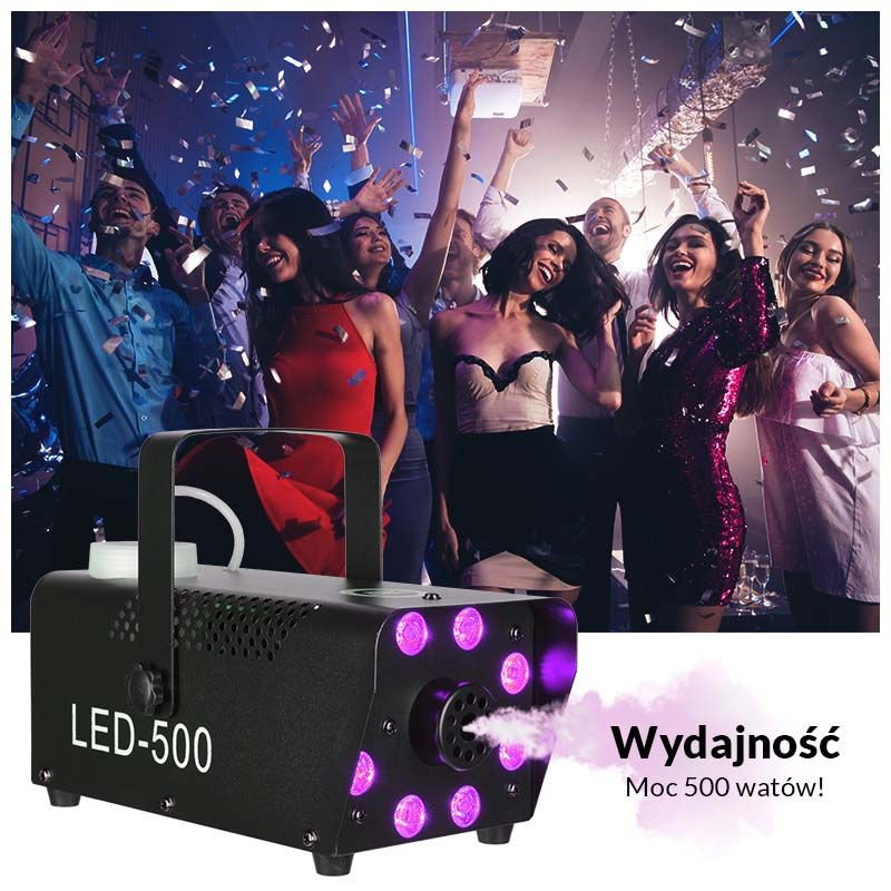 LIGHT4ME FOG 500 LED - wytwornica dymu mgły na pilota