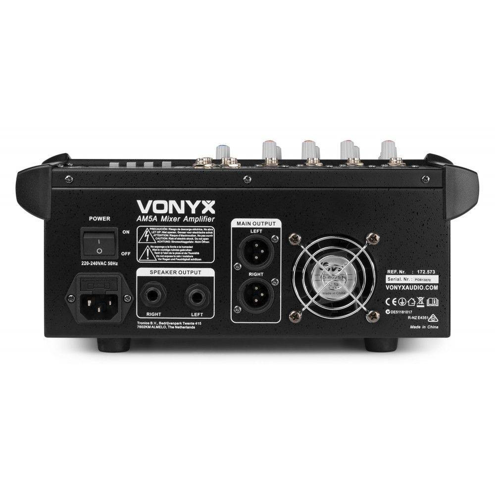 Vonyx AM5A Powermikser 5-kanałowy DSP/BT/SD/USB/MP3