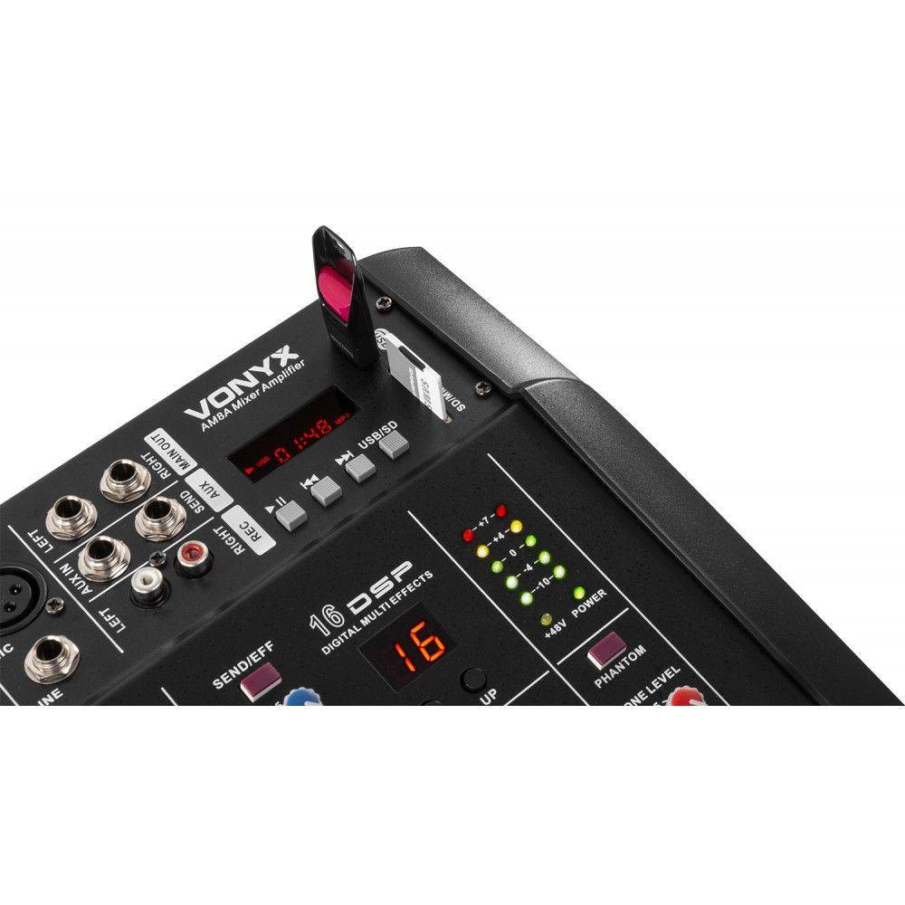 Vonyx AM5A Powermikser 5-kanałowy DSP/BT/SD/USB/MP3