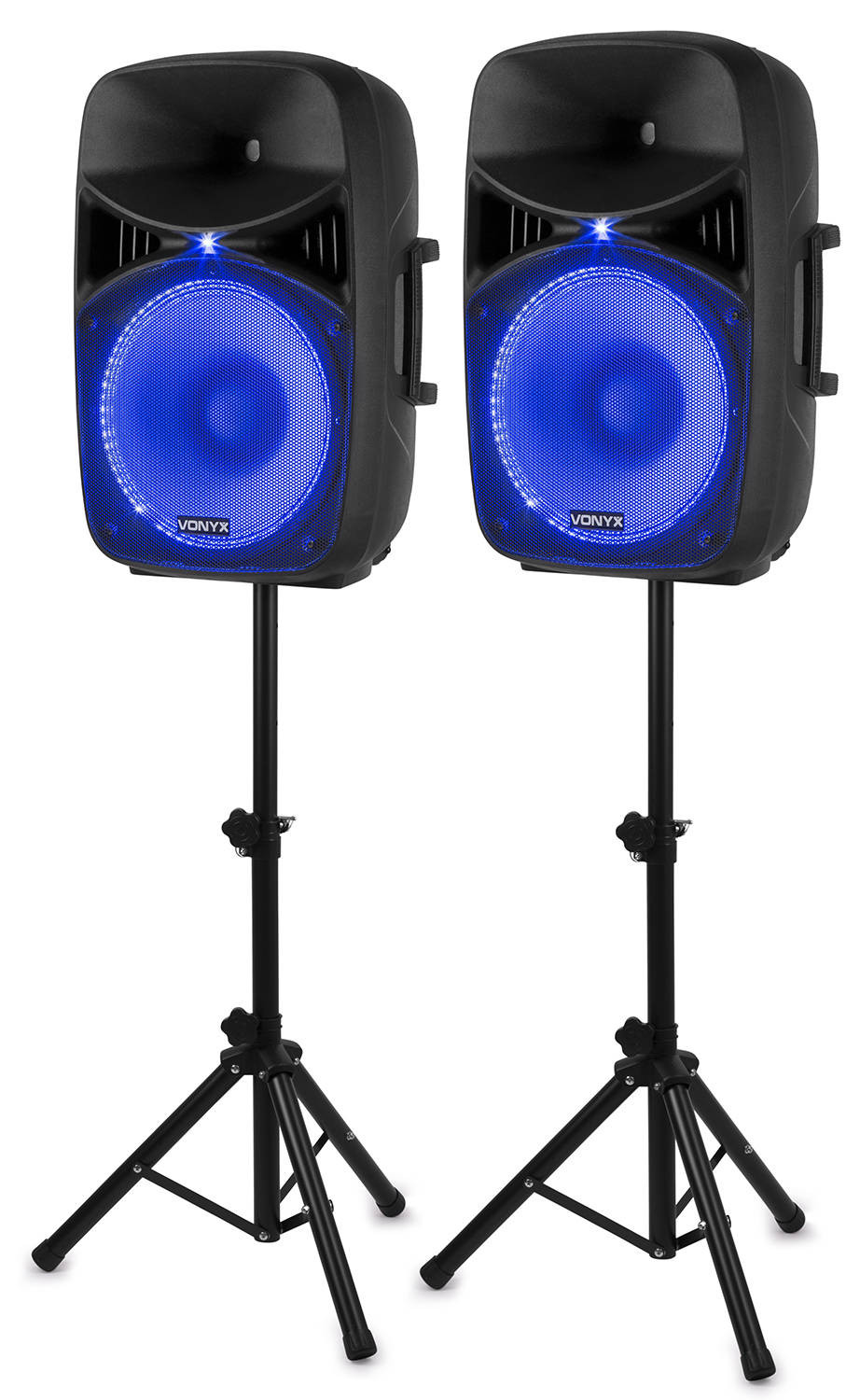 Vonyx VPS152A 1000W + statywy + mikrofon - aktywny zestaw nagłośnieniowy