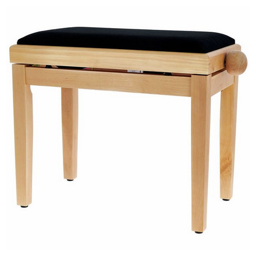 THON KB-15NM Ława do pianina (naturalny) z siedziskiem z czarnego weluru
