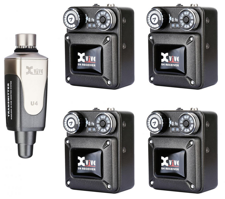 XVive U4 SET R4 In-Ear Monitor - Zestaw odsłuchowy bezprzewodowy 2.4 GHz