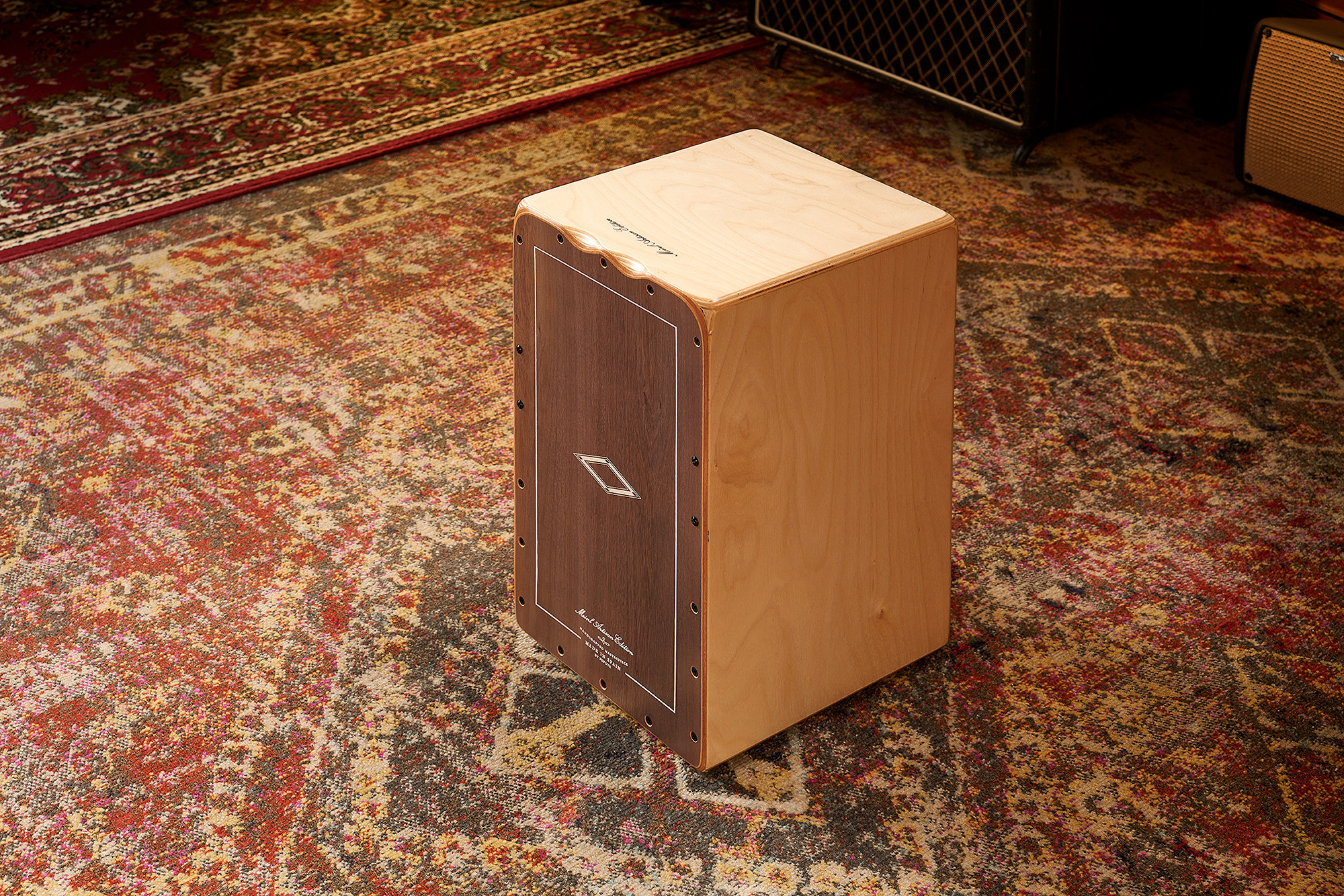 MEINL Percussion Artisan Edition Pickup Cajon Soleá Line Dark Olive Burst - cajon PAESLDOB