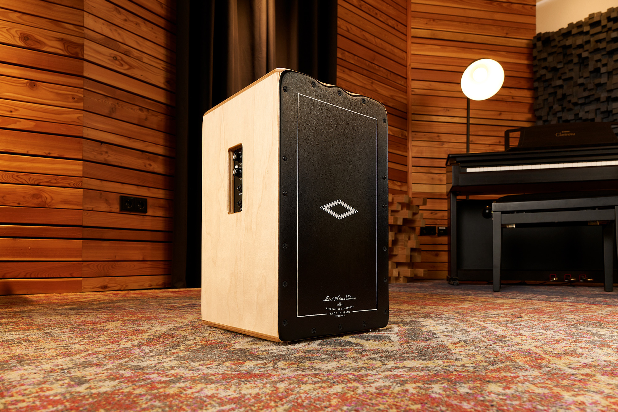 MEINL Percussion Artisan Edition Pickup Cajon Soleá Line Dark Olive Burst - cajon PAESLDOB