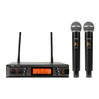 DNA UVS - 2x mikrofon bezprzewodowy 2x nadajnik doręczny system nagłośnienia 518-542 MHz