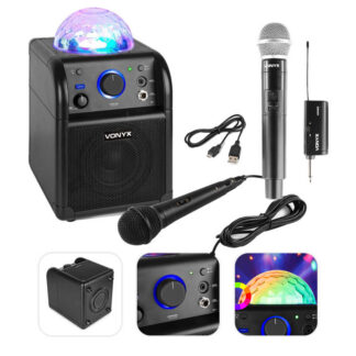 Vonyx LED SBS50B BT - głośnik bluetooth karaoke kula + mikrofon bezprzewodowy