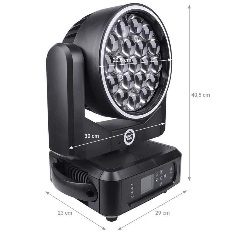 LIGHT4ME ZOOM WASH 19X15 RING - głowica ruchoma LED oświetlenie sceniczne