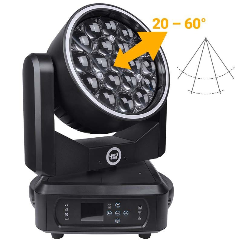 LIGHT4ME ZOOM WASH 19X15 RING - głowica ruchoma LED oświetlenie sceniczne
