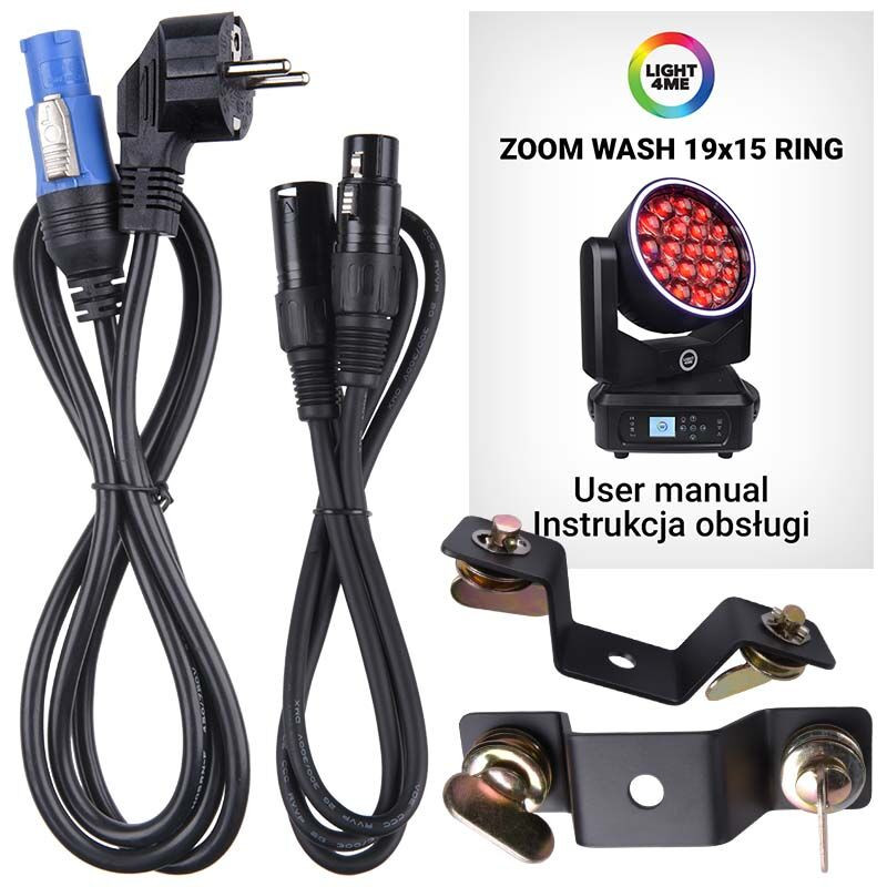 LIGHT4ME ZOOM WASH 19X15 RING - głowica ruchoma LED oświetlenie sceniczne