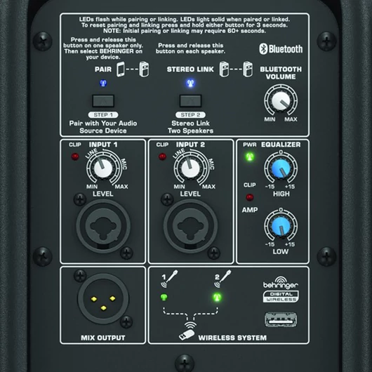 Behringer B115W + ULM202USB Kolumna aktywna z 2 mikrofonami bezprzewodowymi