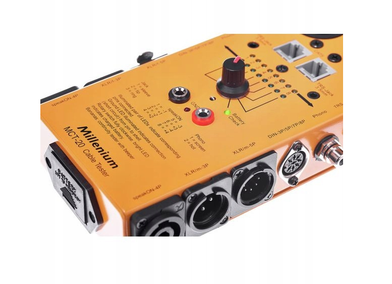 Millenium MCT-20 - tester kabli XLR DMX Speakon Jack RCA
