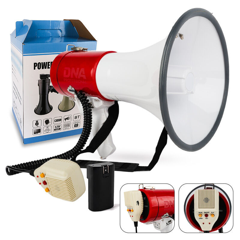 DNA MEGA2 - megafon 50W wzmacniacz głosu syrena USB Bluetooth AUX micro SD