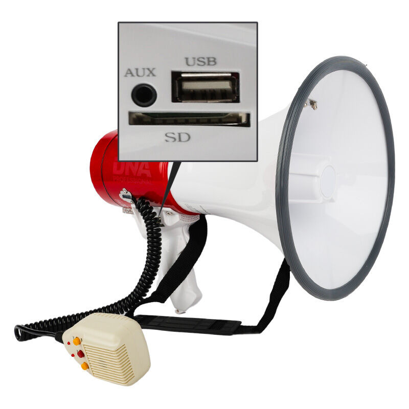 DNA MEGA2 - megafon 50W wzmacniacz głosu syrena USB Bluetooth AUX micro SD