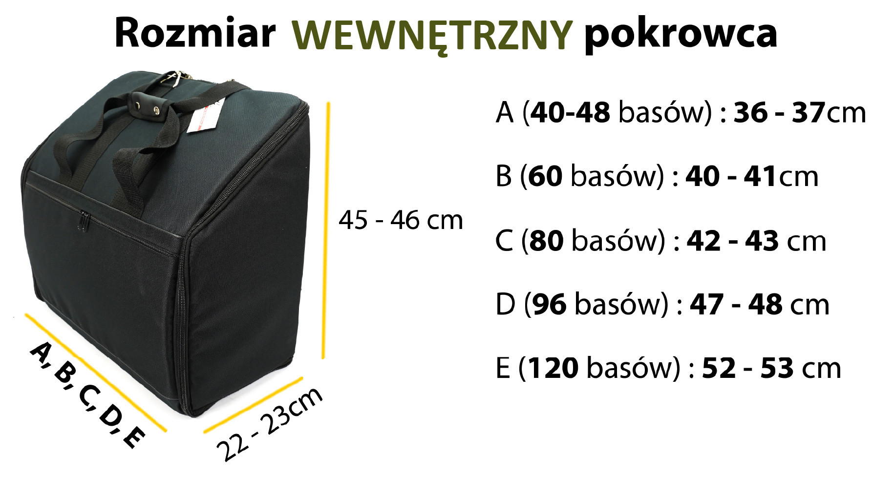 PREMIUM Polski pokrowiec na akordeon CZARNY