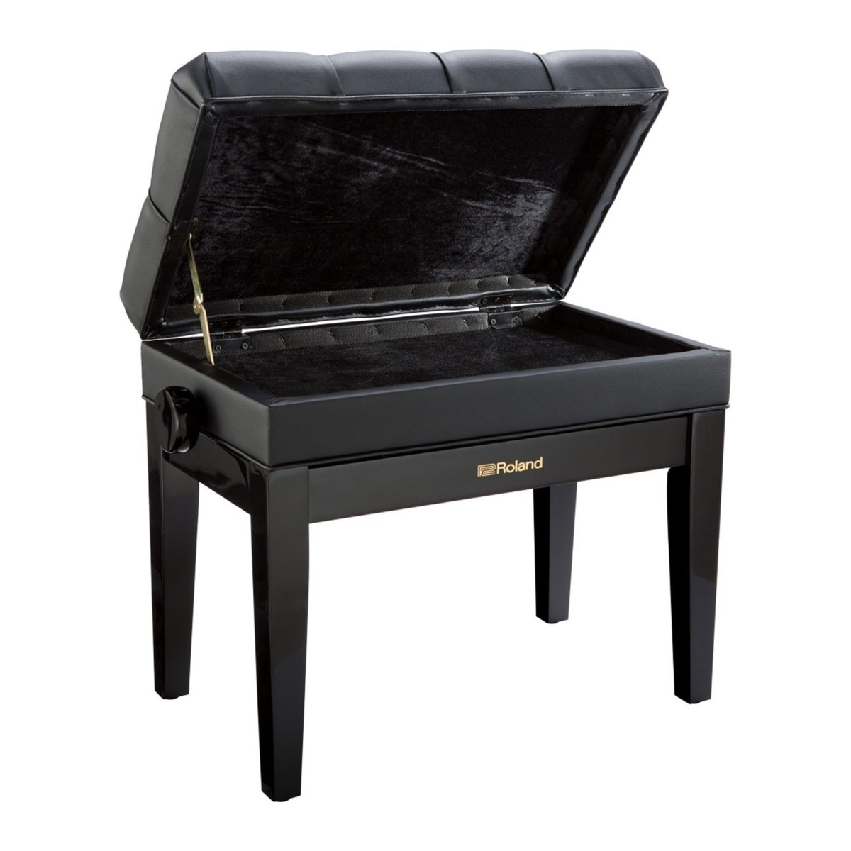 Ława Piano Roland RPB-500PE, polerowany heban ława do pianina połysk regulowana ze schowkiem