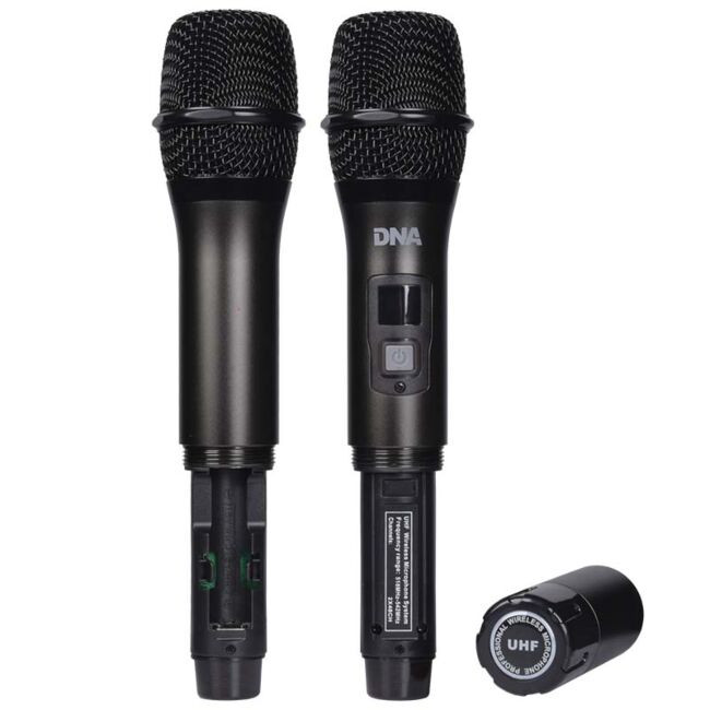 DNA FU DUAL VOCAL wokalowy mikrofon bezprzewodowy zestaw 2x nadajnik doręczny do karaoke