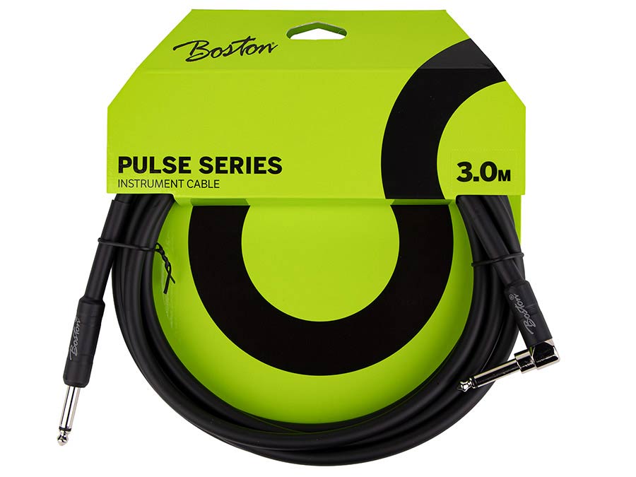 BOSTON GCP-30A - Kabel gitarowy 3,0m wtyki jack 6.3 kątowy > 6.3 prosty